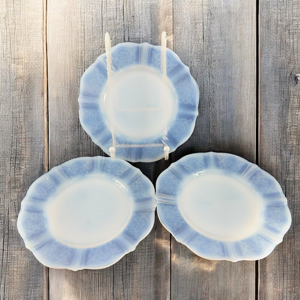 Macbeth‎ Evans American Sweetheart Monax Depression Opalescent Set 3 Dishes VTG
